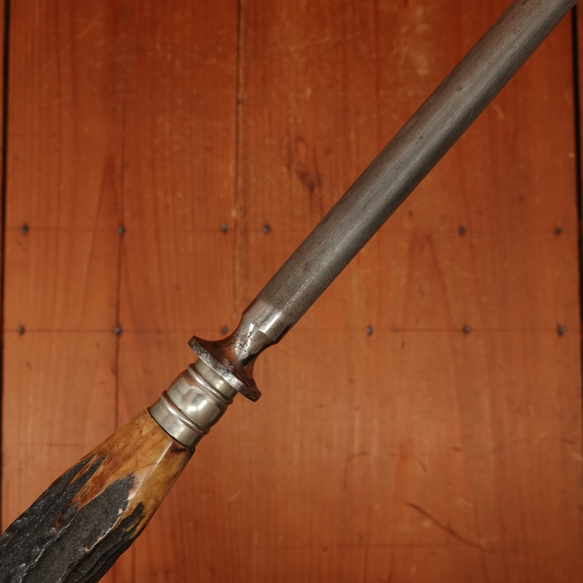 J A Henckels Friodur Stainless 4pc Carving Set Gold Wash Nickel Stag Solingen 1950s