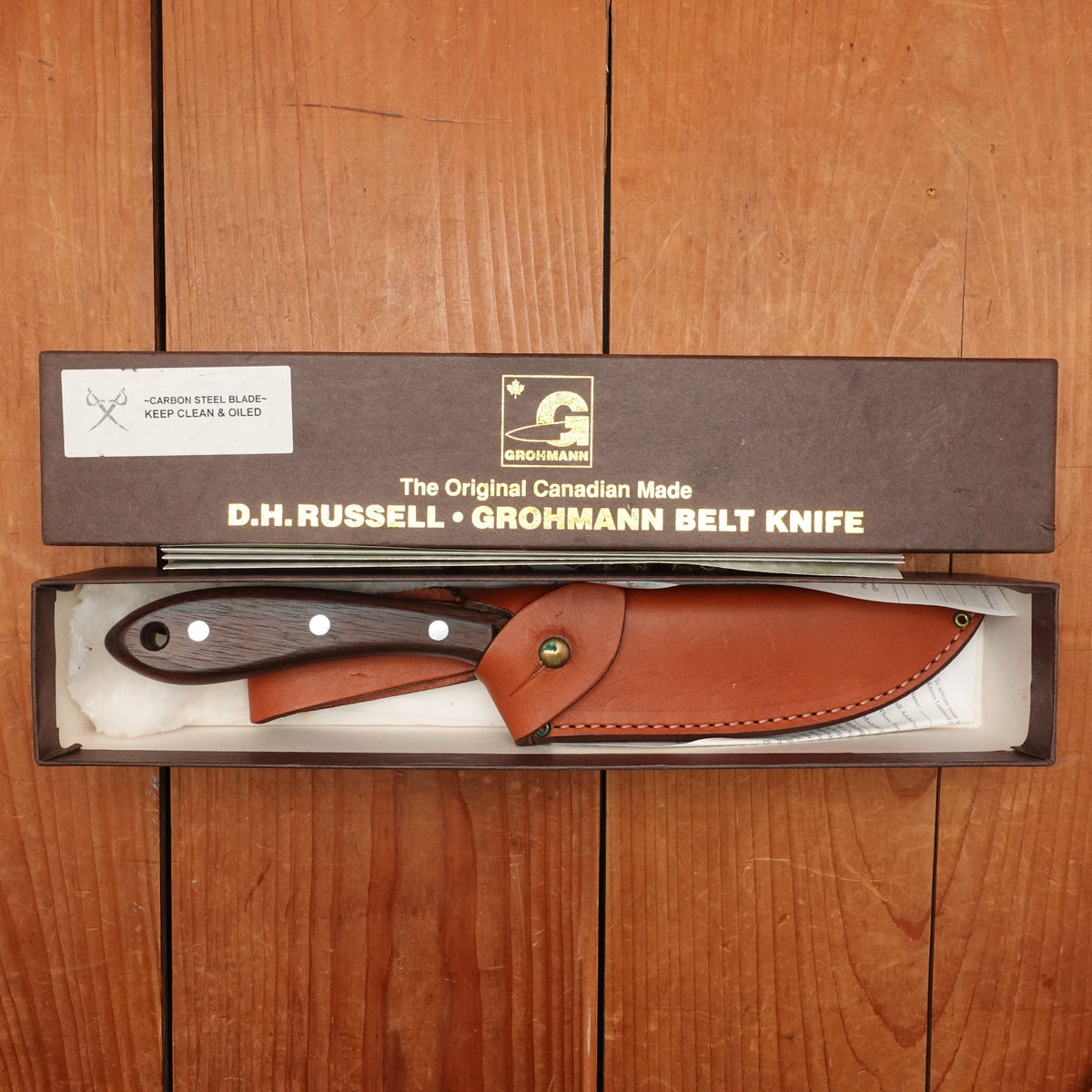 Grohmann No. 100 5" Large Skinner Carbon Steel Pictou Canada Used In Box