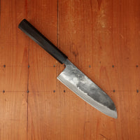 Hatsukokuro Kurogane 165mm Santoku Iron Clad Aogami 2 Kurouchi Mono Ebony Handle