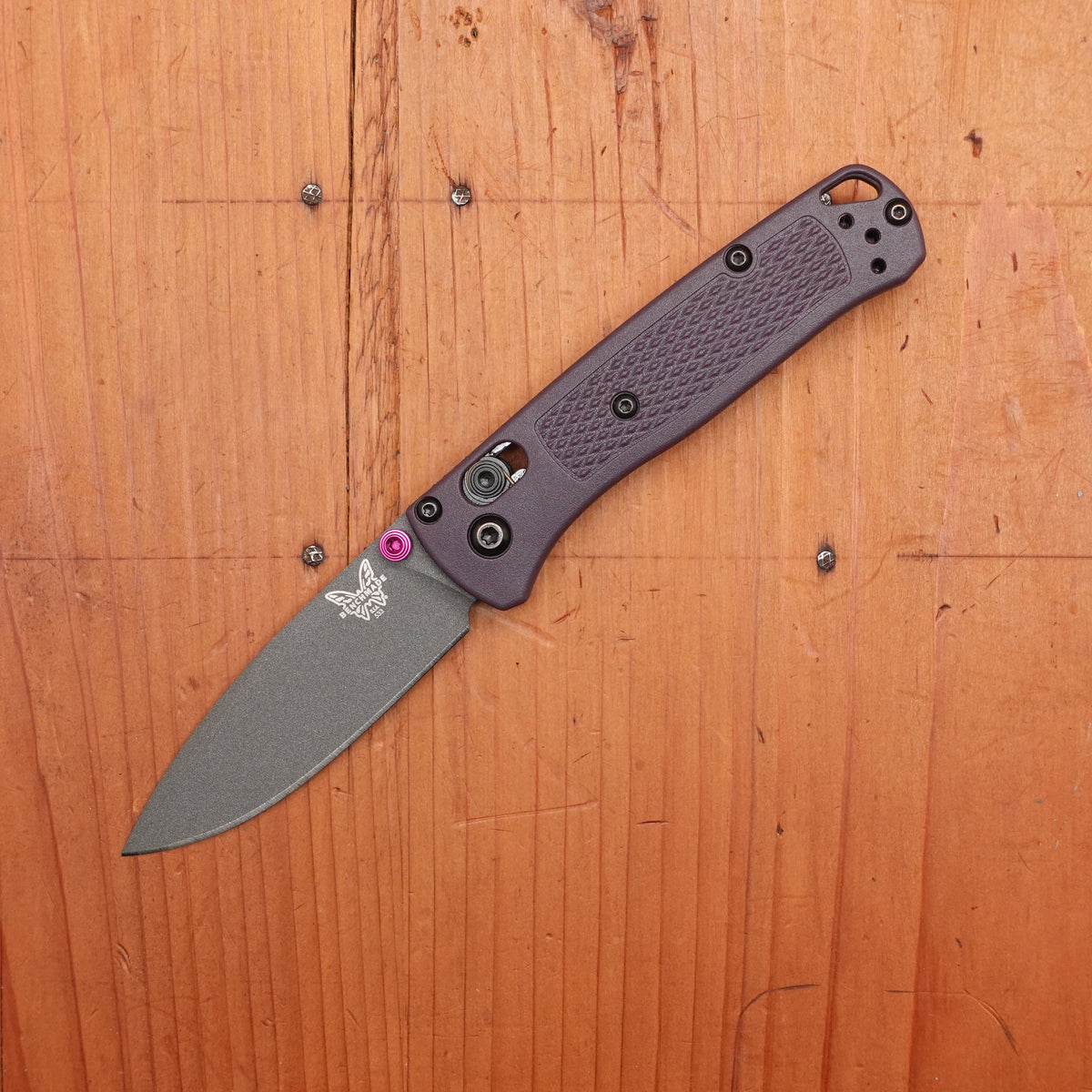 Benchmade 533GY-09 Mini Bugout Drop Point CPM-S30V AXIS Lock Dark Purple Grivory Handle