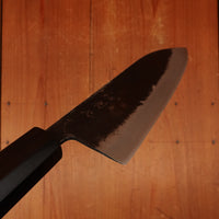 Hatsukokuro Kurogane 165mm Santoku Iron Clad Aogami 2 Kurouchi Mono Ebony Handle