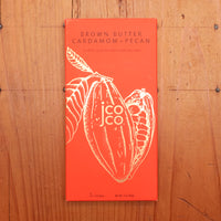 Jcoco Brown Butter Cardamom + Pecan in 47% Cacao Peruvian Milk Chocolate - 3oz