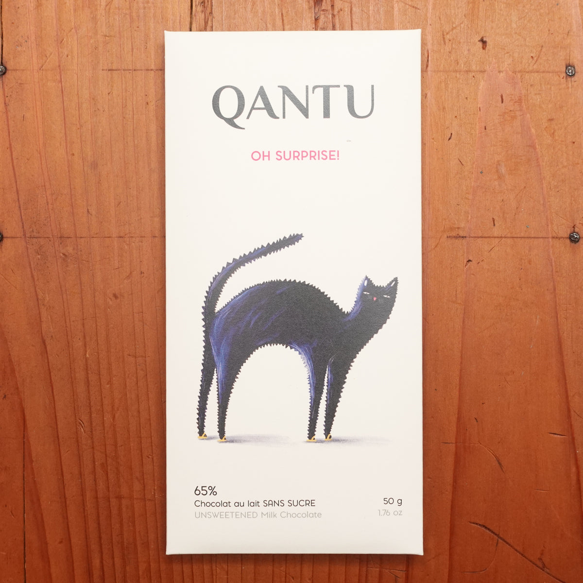 Qantu Oh Surprise! 65% Unsweetened Milk Chocolate - 50g