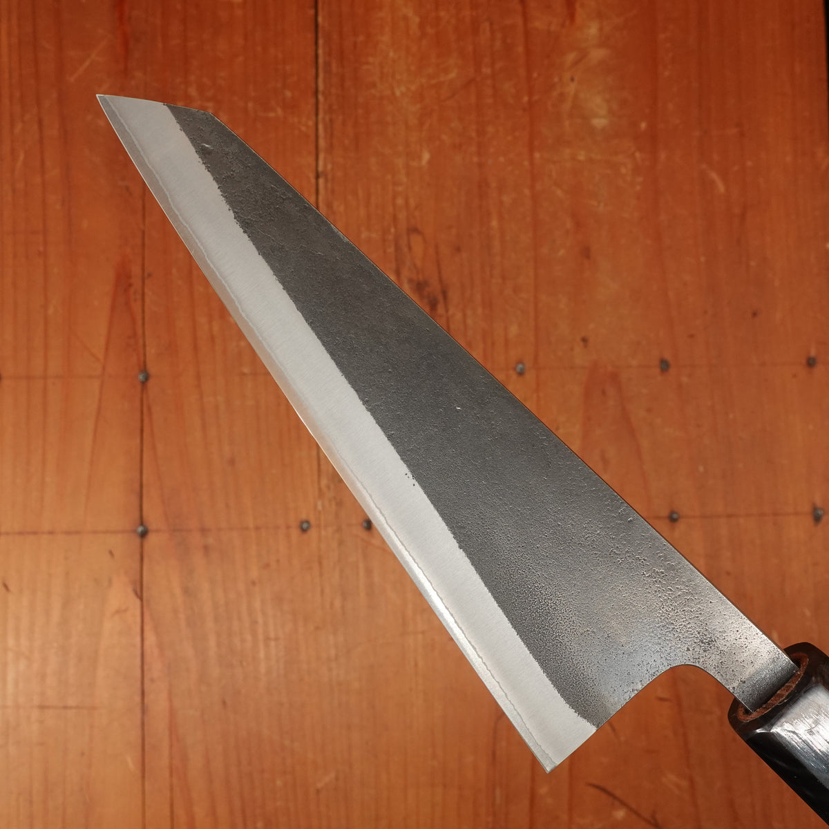 Yoshikane Hamono 150mm Honesuki Shirogami 2 Kurouchi Nashiji Teak Handle