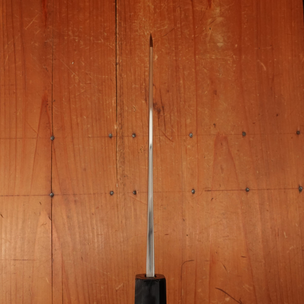 Yoshikane Hamono 150mm Honesuki Shirogami 2 Kurouchi Nashiji Teak Handle