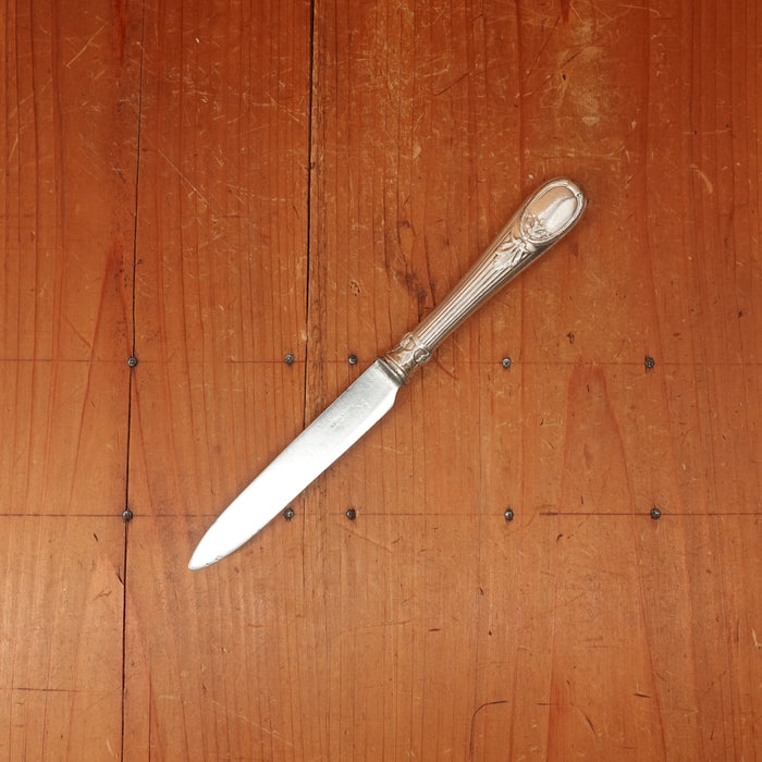 Christofle A Paris Triannon Pattern Luncheon Knife Carbon Steel Silverplate France ~1900-1920s