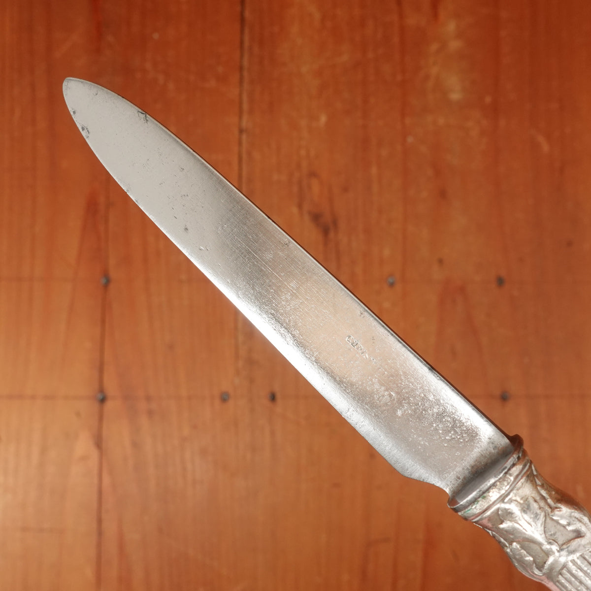 Christofle A Paris Triannon Pattern Luncheon Knife Carbon Steel Silverplate France ~1900-1920s