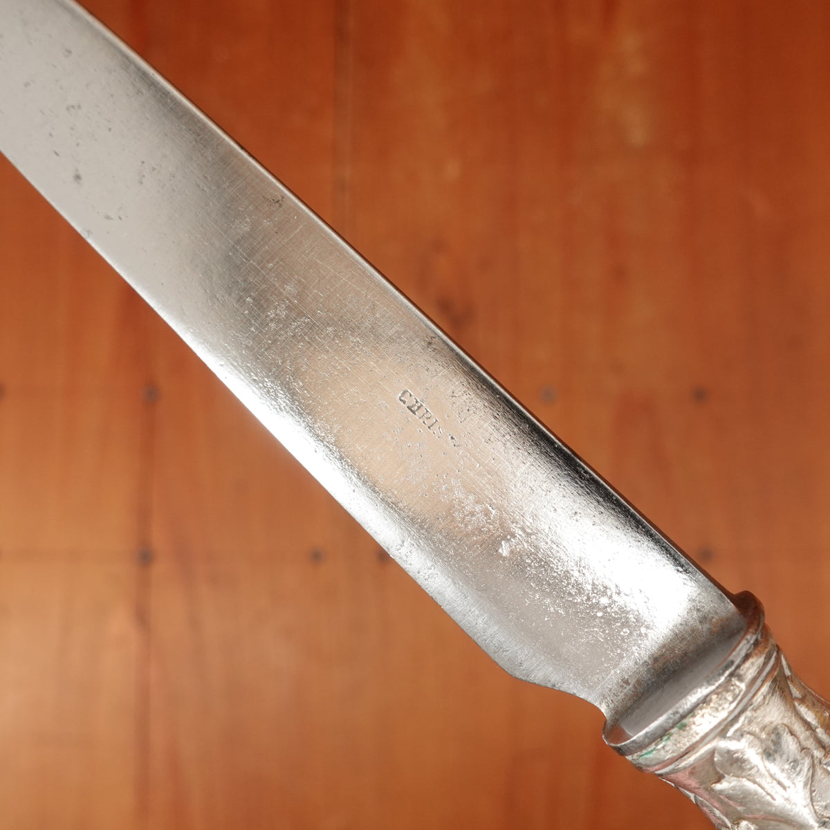 Christofle A Paris Triannon Pattern Luncheon Knife Carbon Steel Silverplate France ~1900-1920s