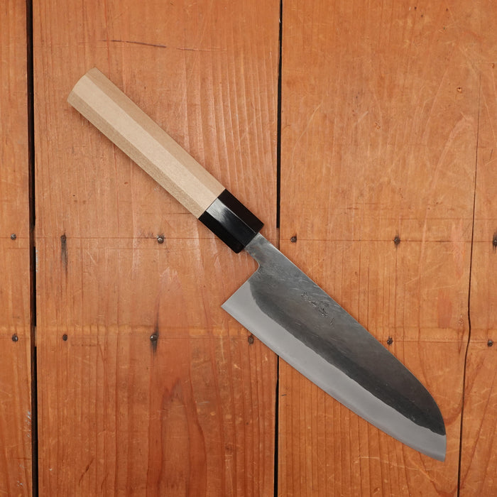 Hitohira TD 165mm Santoku Stainless Clad Aogami 2 Kurouchi Ho Wood Handle (Octagonal)