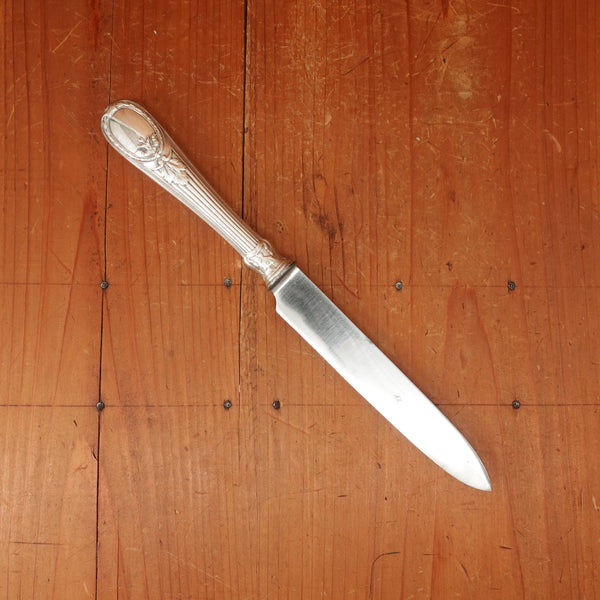 Christofle A Paris Triannon Pattern Dinner Knife Carbon Steel & Silverplate France ~1900-1920s