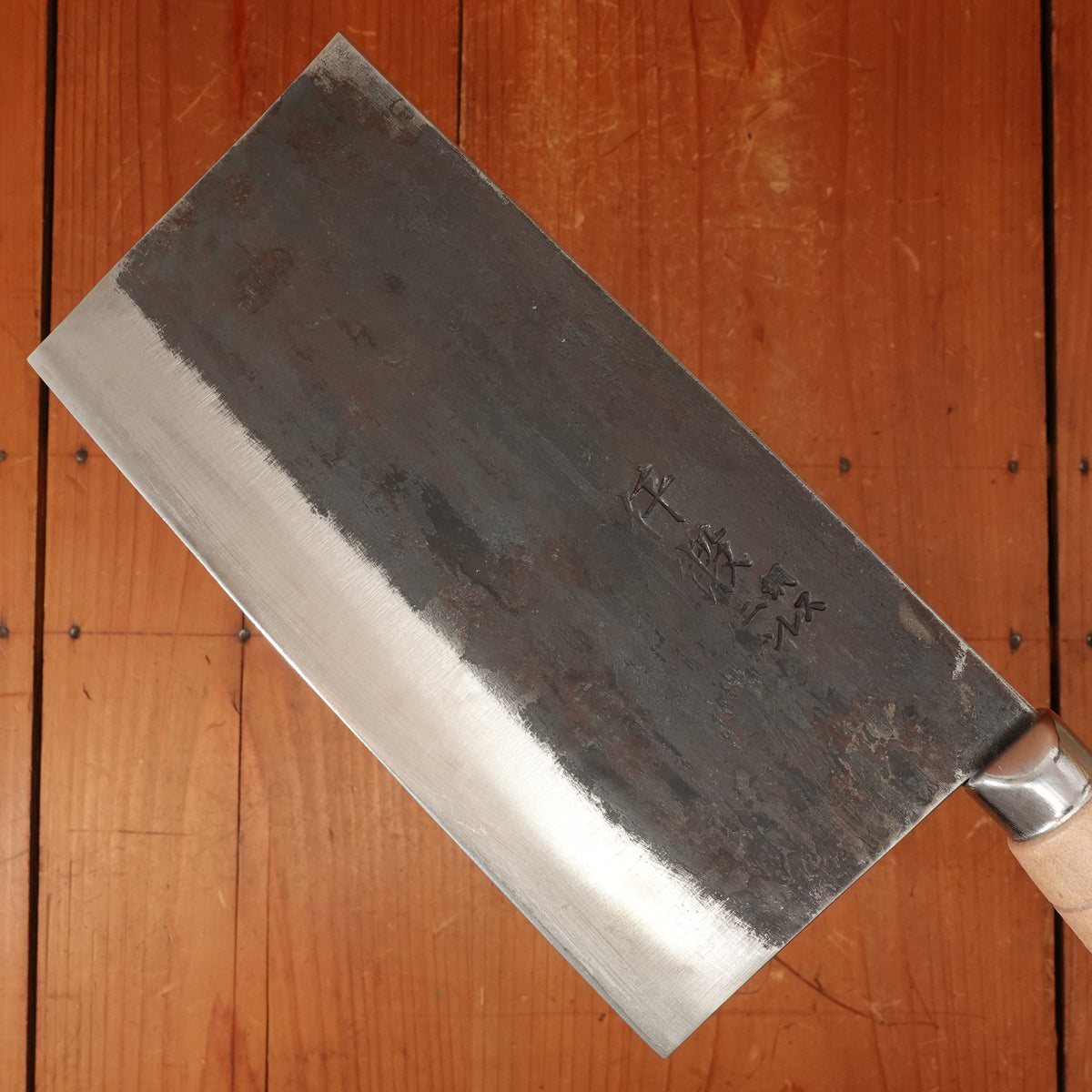 Sentan 190mm Chinese Cleaver Stainless Clad Shirogami 2 Kurouchi