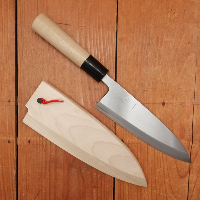 Hitohira Togashi 165mm Deba Shirogami 2 Ho Wood (D-Shape) with Saya