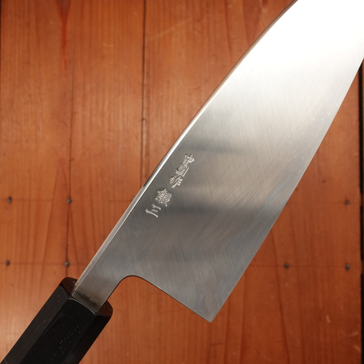 Hatsukokoro Nakagawa 165mm Deba Ginsanko Kyomen Ebony Black Buffalo Horn - LEFTY