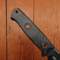 Benchmade 165BK Mini Bushcrafter 3.4" Drop Point CPM-Cruwear Super Strong Tool Steel Fixed Blade Carbon Fiber Handle with Sheath