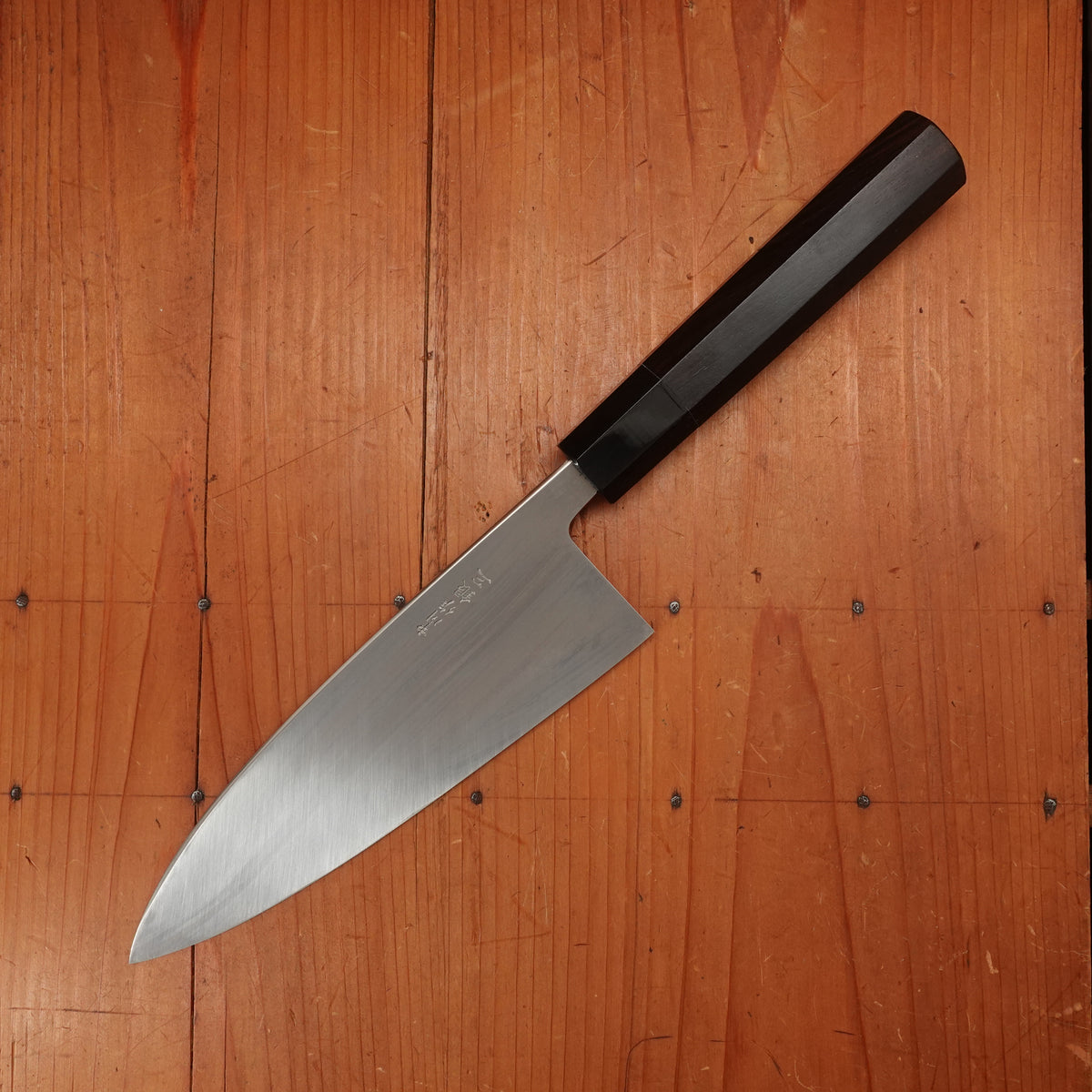 Hatsukokoro Nakagawa 180mm Deba Ginsanko Kyomen Ebony Black Buffalo Horn