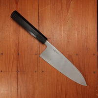 Hatsukokoro Nakagawa 180mm Deba Ginsanko Kyomen Ebony Black Buffalo Horn - LEFTY