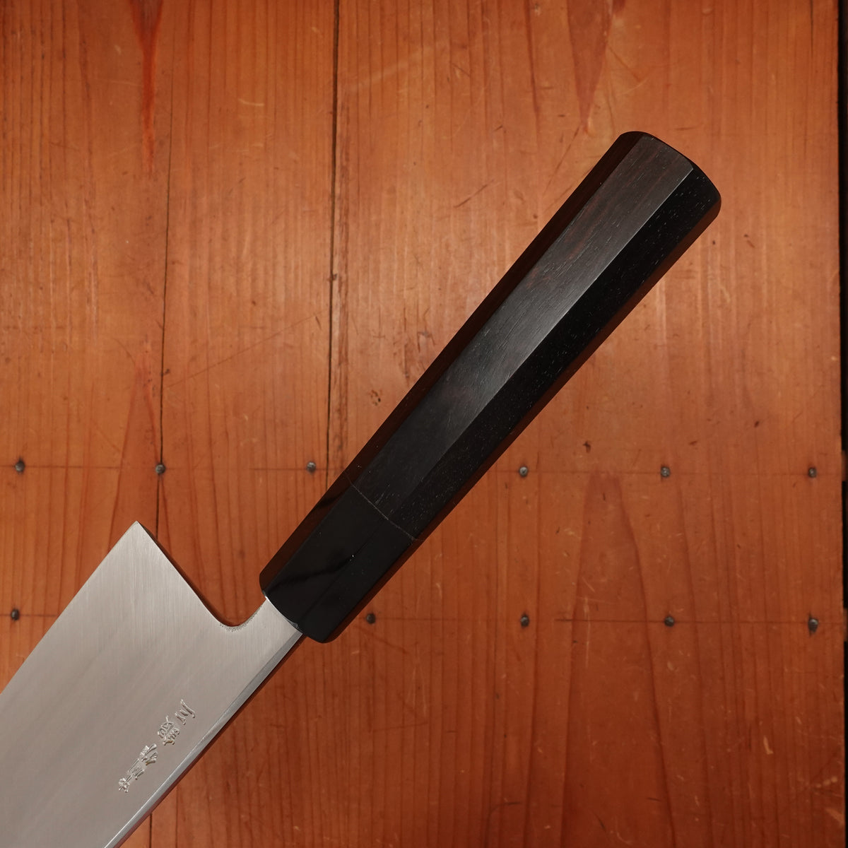 Hatsukokoro Nakagawa 180mm Deba Ginsanko Kyomen Ebony Black Buffalo Horn - LEFTY