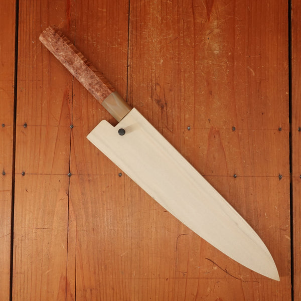 New Old Stock Sakai Kikumori Choyo 240mm Gyuto Aogami 1 Quince Blonde Horn