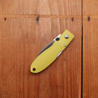 Moki Coupe Folding Knife AUS-8 Lockback Grilon Mustard Yellow Handle