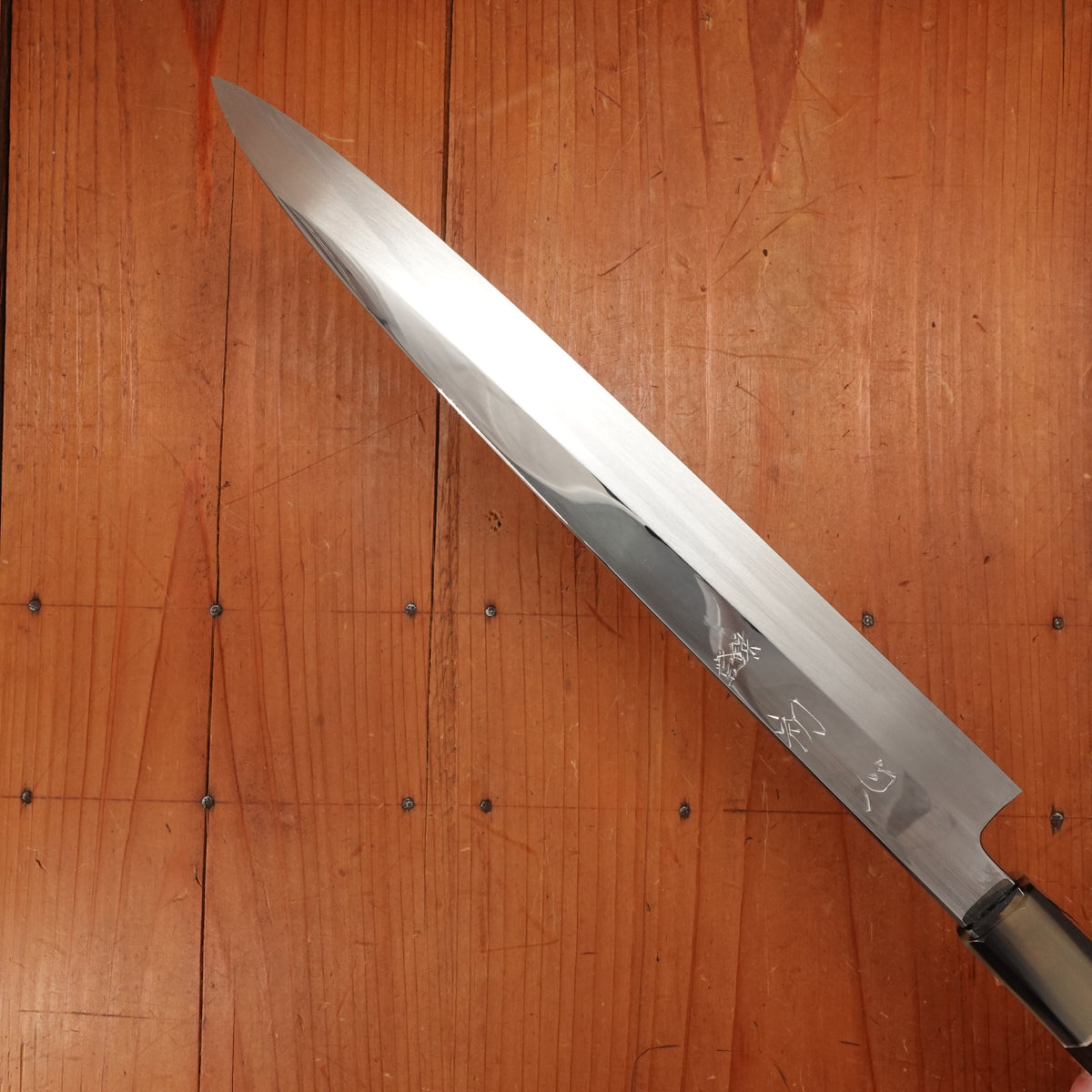 Hatsukokoro Nakagawa 270mm Yanagi Shirogami 3 Abura Honyaki Kyomen Ebony Blonde Buffalo Horn