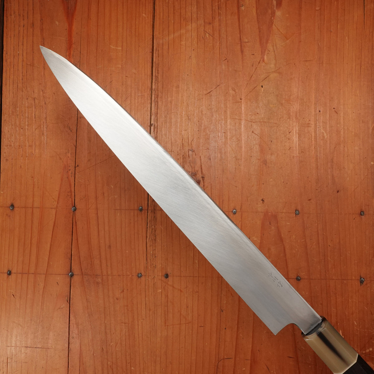 Hatsukokoro Nakagawa 270mm Yanagi Shirogami 3 Abura Honyaki Kyomen Ebony Blonde Buffalo Horn