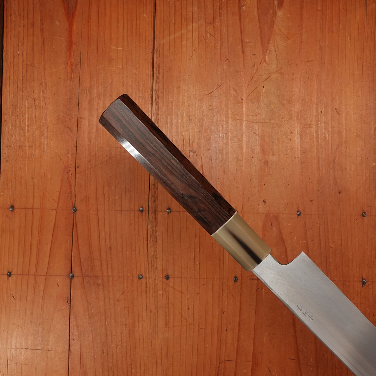 Hatsukokoro Nakagawa 270mm Yanagi Shirogami 3 Abura Honyaki Kyomen Ebony Blonde Buffalo Horn