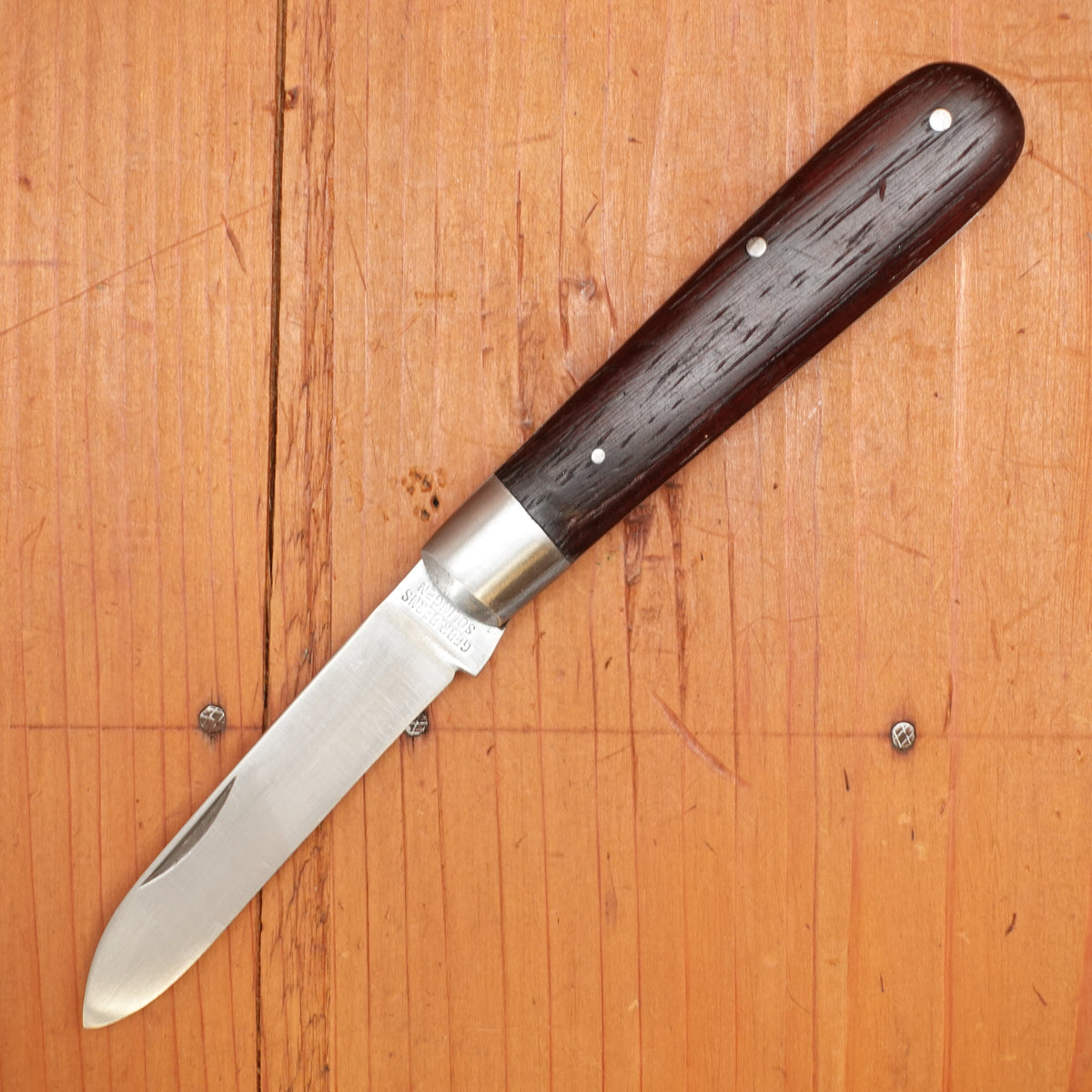 Gebr Berns (Otter) 3 1/2" Barehead Jack Carbon Steel Iron Rosewood Solingen 1950s 60s?