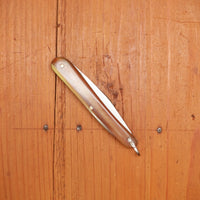 FH 3 3/8" Alsatian Jack Stainless Butterscotch Celluloid Solingen 1950s 60s