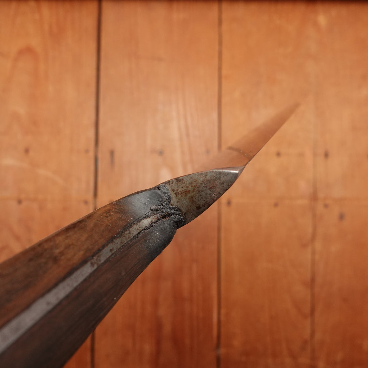 Unmarked 10" Chef Knife Forged Carbon Steel Transitional 1960s Solingen