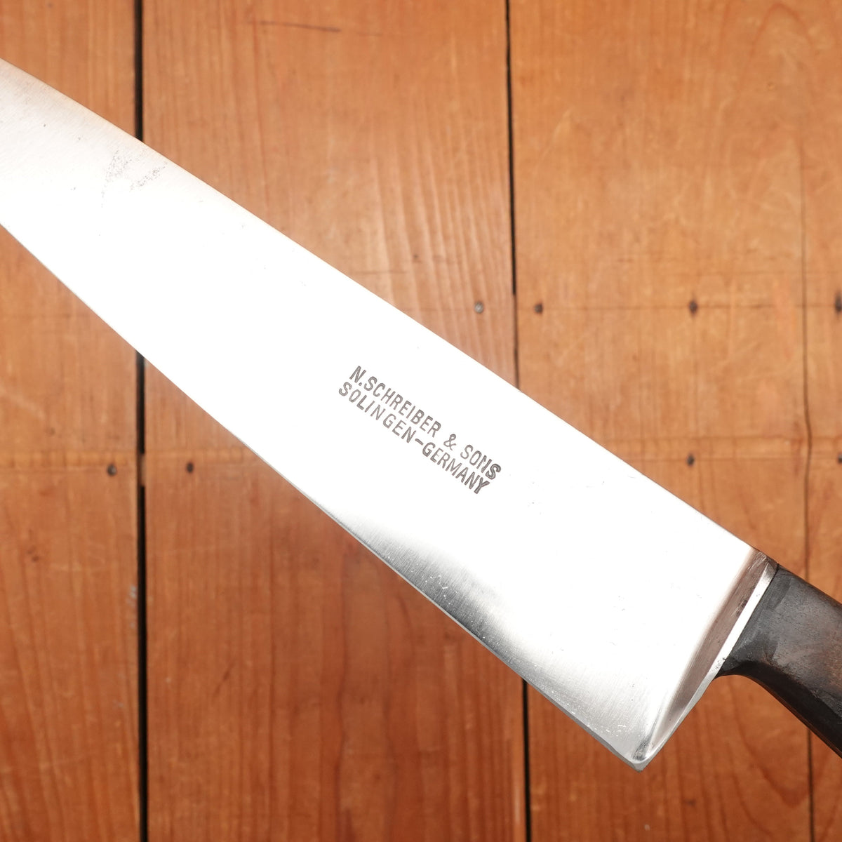 N Schreiber & Sons 8" Chef Knife Hand Forged Carbon Steel Solingen 1950s
