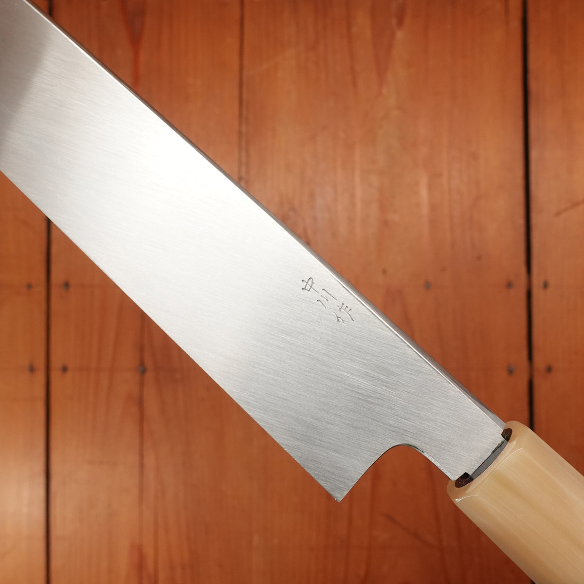 Hatsukokoro Nakagawa 300mm Yanagi Shirogami 3 Abura Honyaki Kyomen Ebony Blonde Buffalo Horn