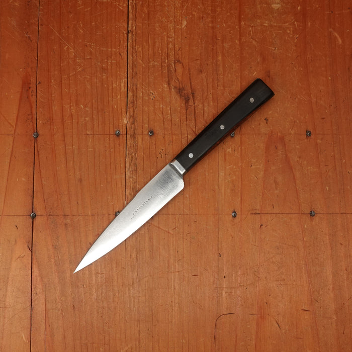 BC Historically Inaccurate J Russell 4" Paring Knife Carbon Steel Applied Milled Bolster Ebony Handle USA