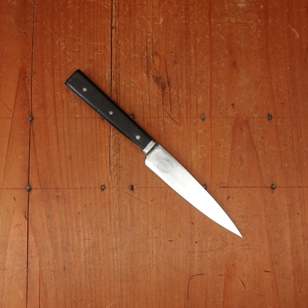 BC Historically Inaccurate J Russell 4" Paring Knife Carbon Steel Applied Milled Bolster Ebony Handle USA