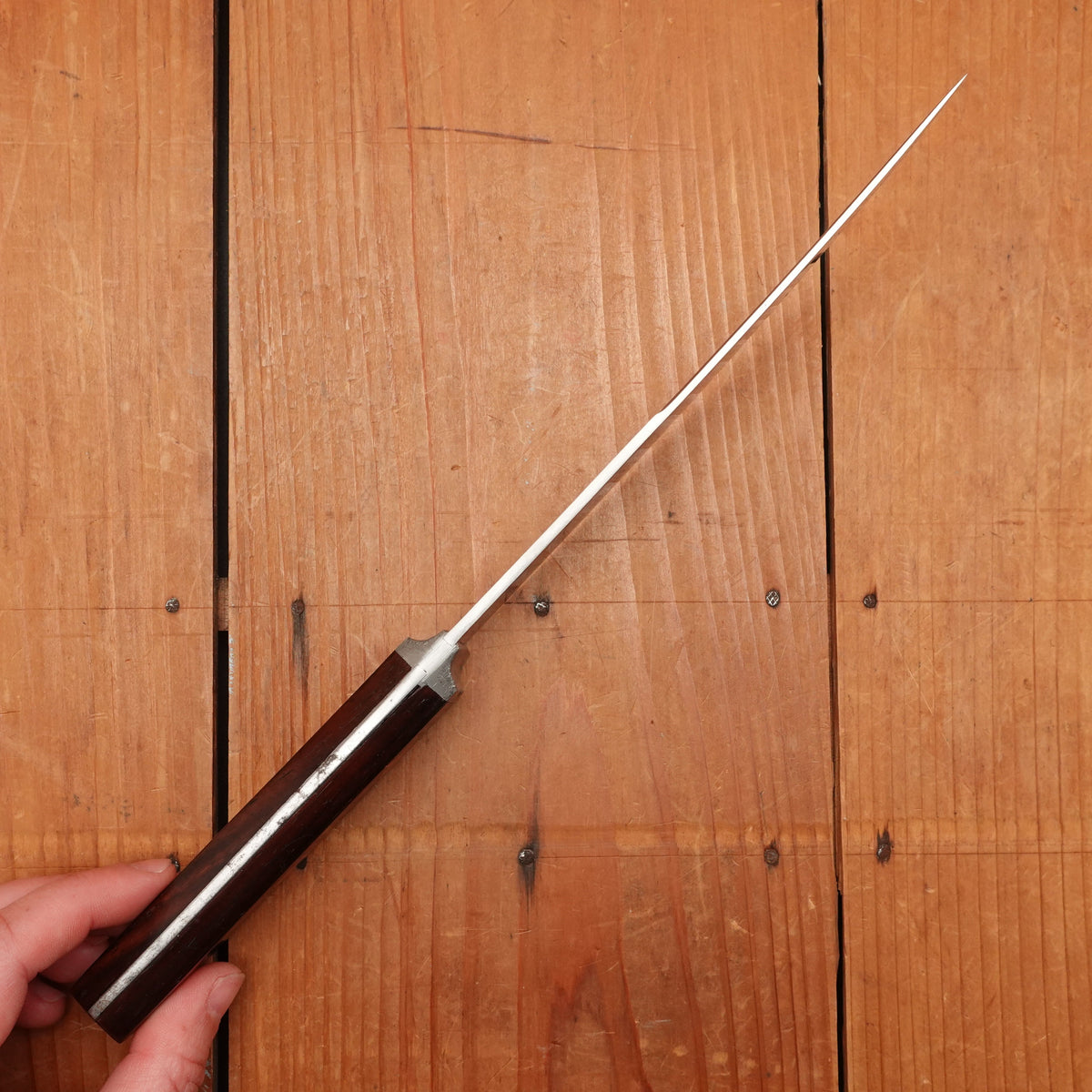 Unmarked 7" Curved Boning / Scimitar Carbon Steel Rosewood USA 1920s - 50s