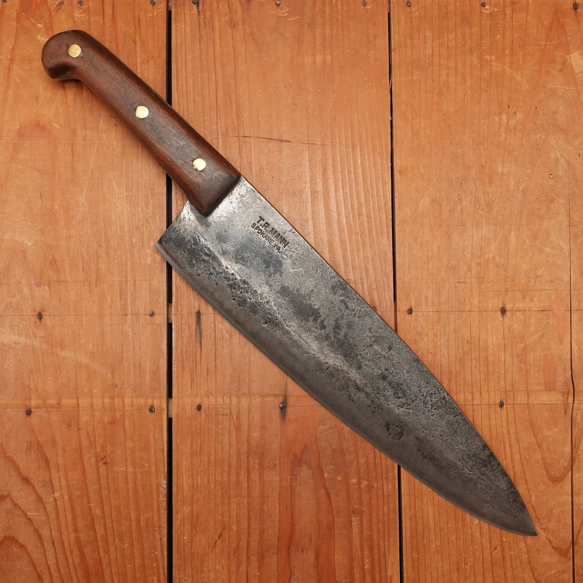 T R Mann 12” Lobster Splitter Heavy Chef Knife 1890-1930s? Spokane, Washington
