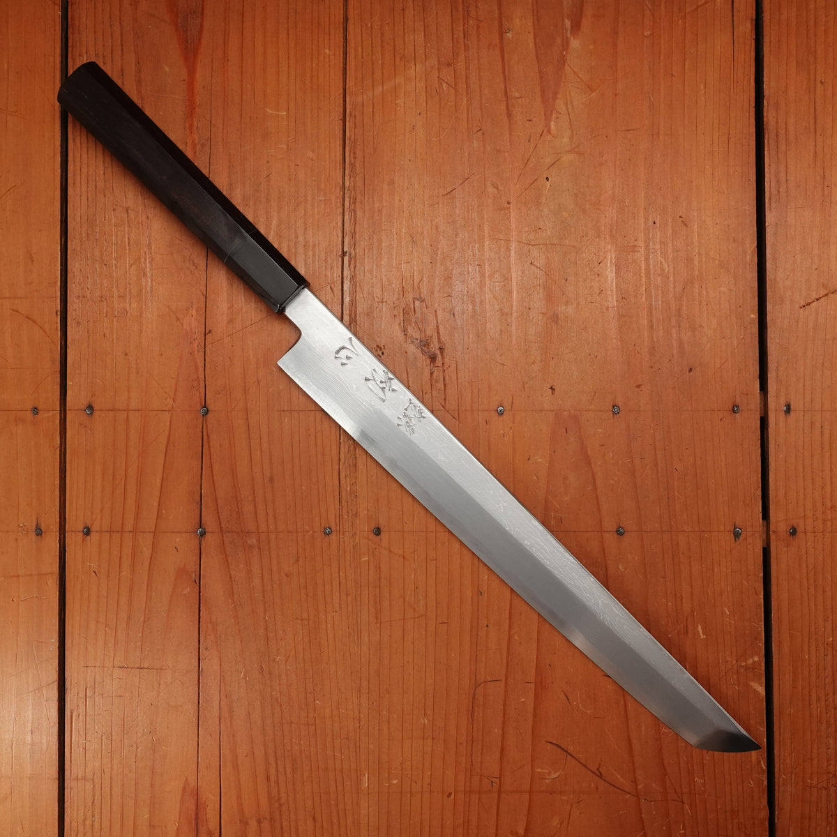 Hatsukokoro Nakagawa 300mm Sakimaru Yanagi Aogami 1 Damascus Ebony Buffalo Horn