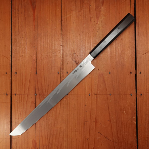 Hatsukokoro Nakagawa 300mm Sakimaru Yanagi Aogami 1 Damascus Ebony Buffalo Horn