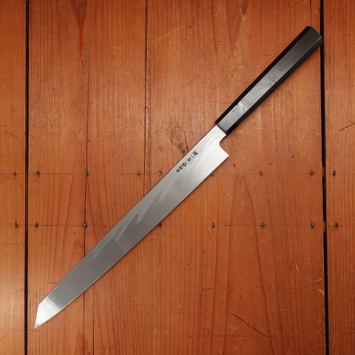 Hatsukokuro Nakagawa 300mm Kiritsuke Yanagi Aogami 1 Damascus Black Buffalo Horn