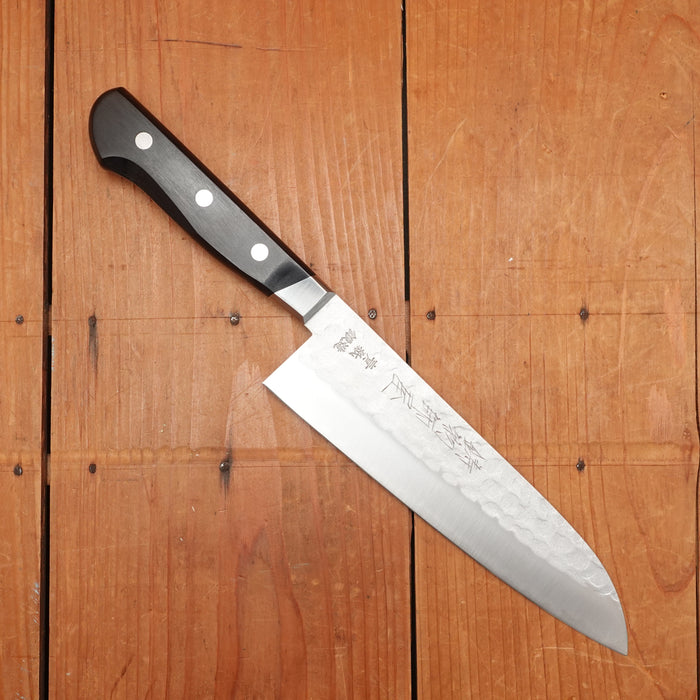 Hitohira Imojiya Kuma 180mm Santoku Aogami 2 Nashiji Tsuchime Western Handle