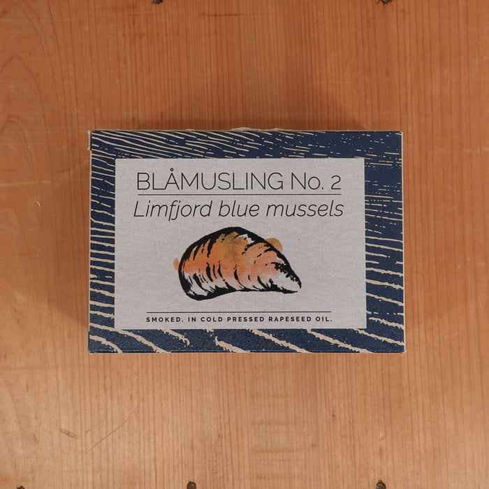 Fangst Blåmuslinger No. 2 Limfjord Blue Mussels Smoked in Cold Pressed Rapeseed Oil - 100g