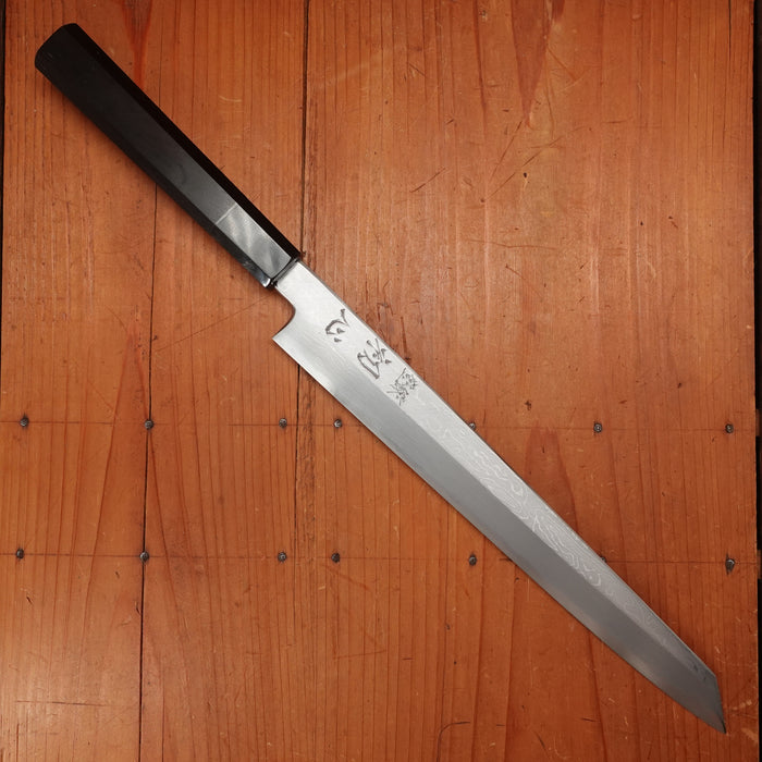 Hatsukokuro Nakagawa 270mm Kiritsuke Yanagi Aogami 1 Damascus Black Buffalo Horn