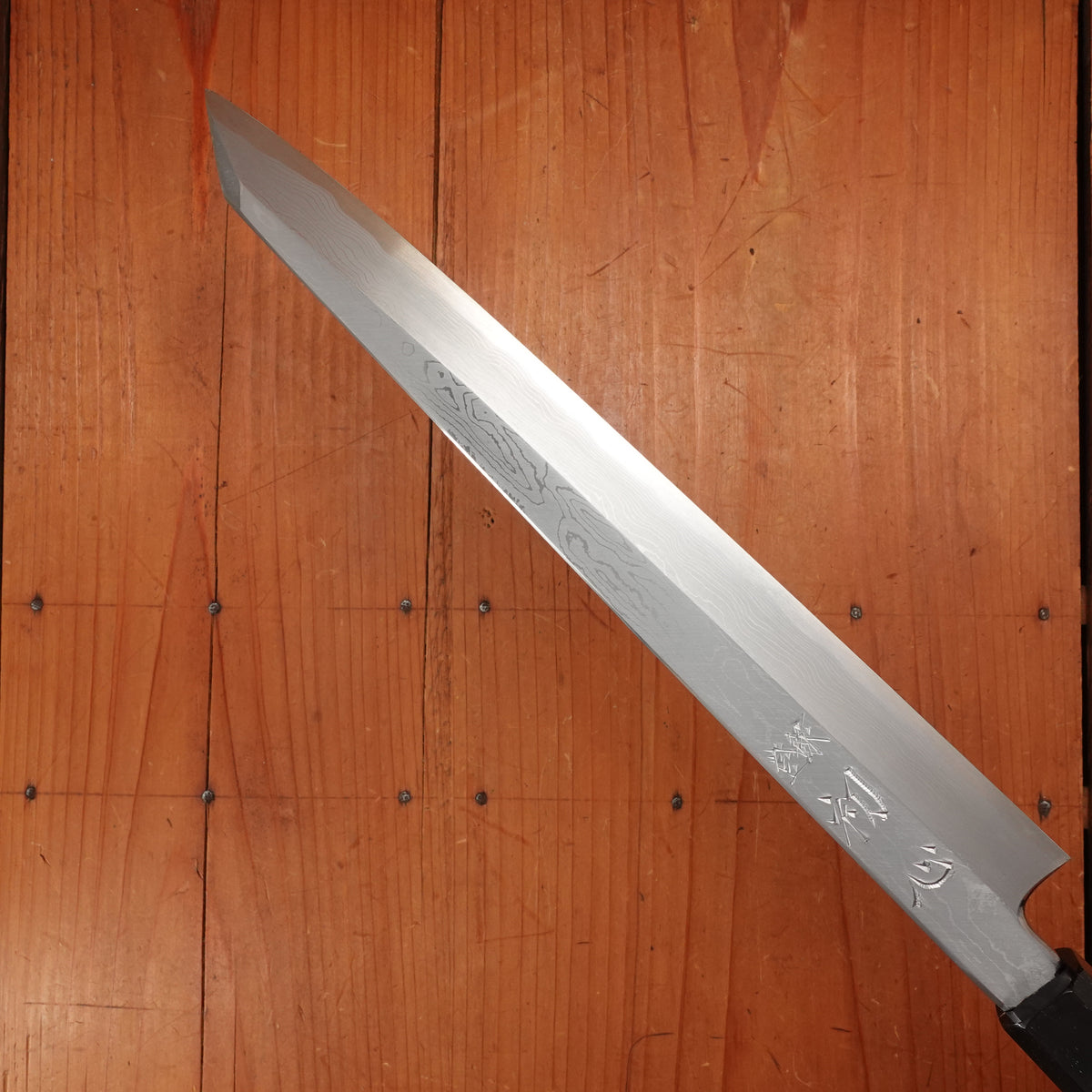 Hatsukokuro Nakagawa 270mm Kiritsuke Yanagi Aogami 1 Damascus Black Buffalo Horn