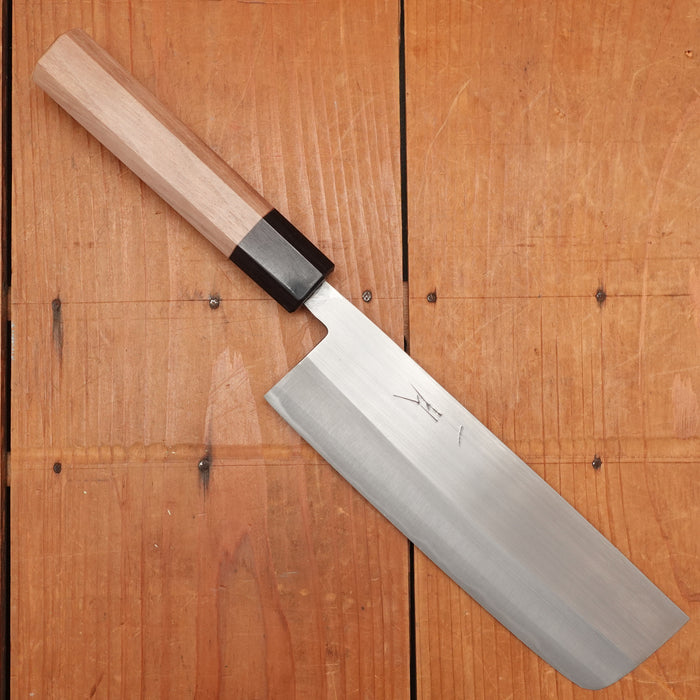 Hitohira Harima 165mm Nakiri Stainless Clad Forged Aogami 2 Migaki Walnut Handle