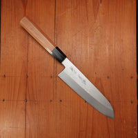 Tanabe Tatara 165mm Santoku Single Bevel Suminagashi Tamahagane Yamazuka