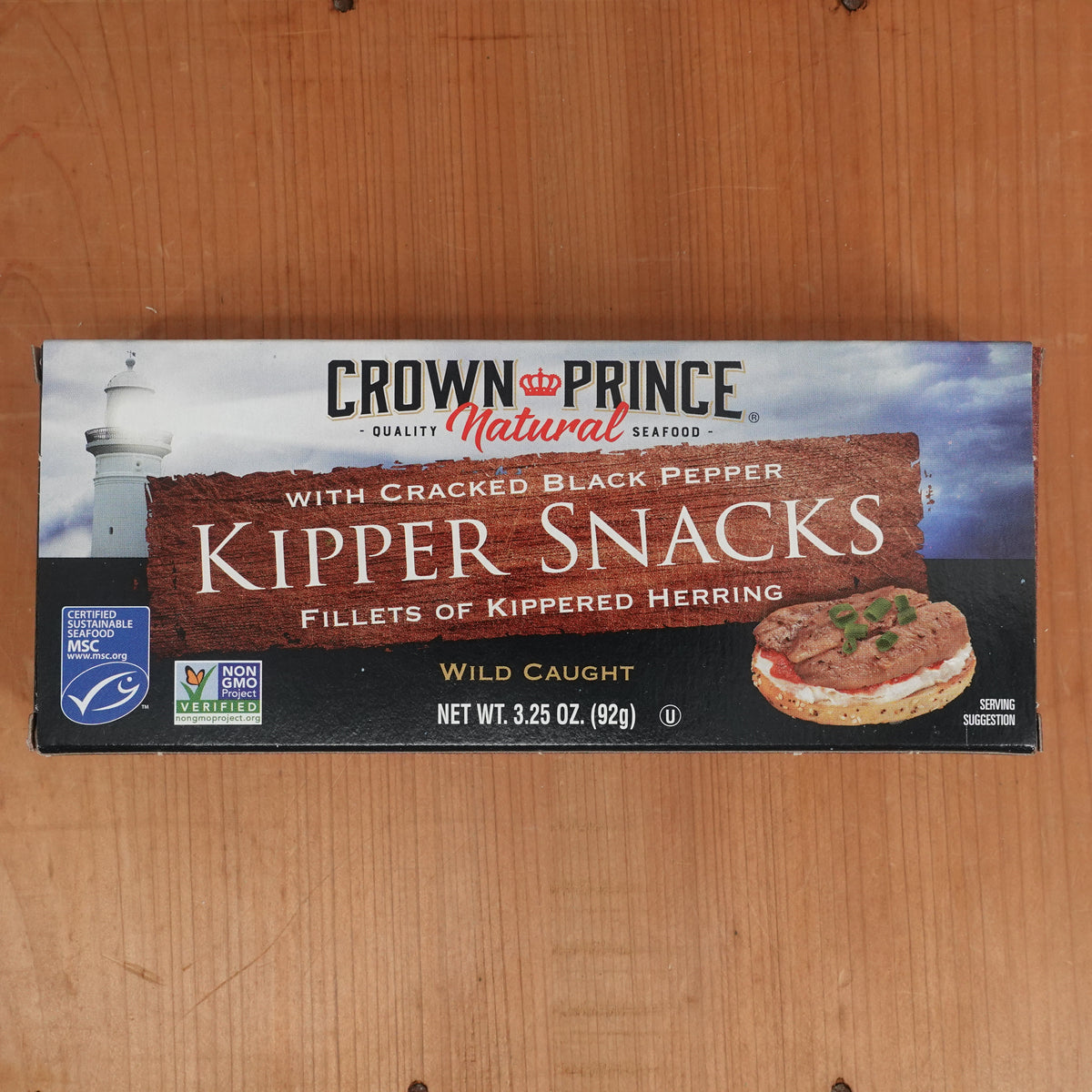 Crown Prince Natural Kipper Snacks with Cracked Black Pepper - 3.25oz