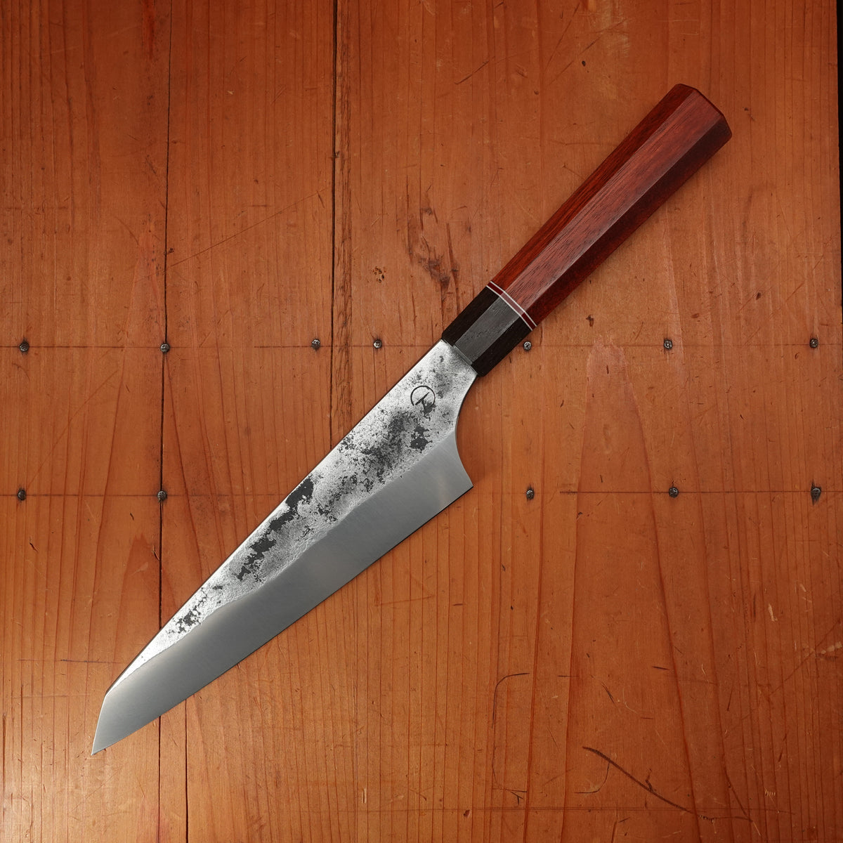 Alma Knife Co. 180mm Kiritsuke Gyuto Hand Forged 52100 Wa Bloodwood / African Blackwood / G10 Handle