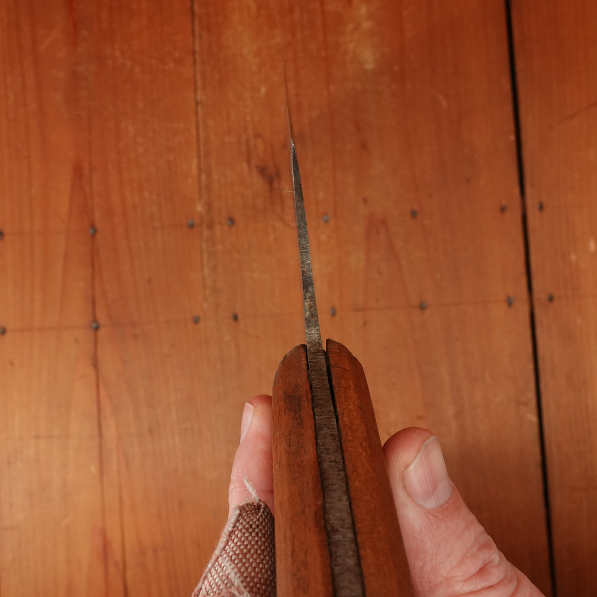 Harris & Sons 10.5" Lambsplitter Carbon Steel Beechwood USA 1920s-30s?