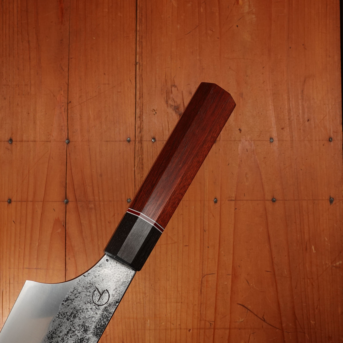 Alma Knife Co. 180mm Kiritsuke Gyuto Hand Forged 52100 Wa Bloodwood / African Blackwood / G10 Handle