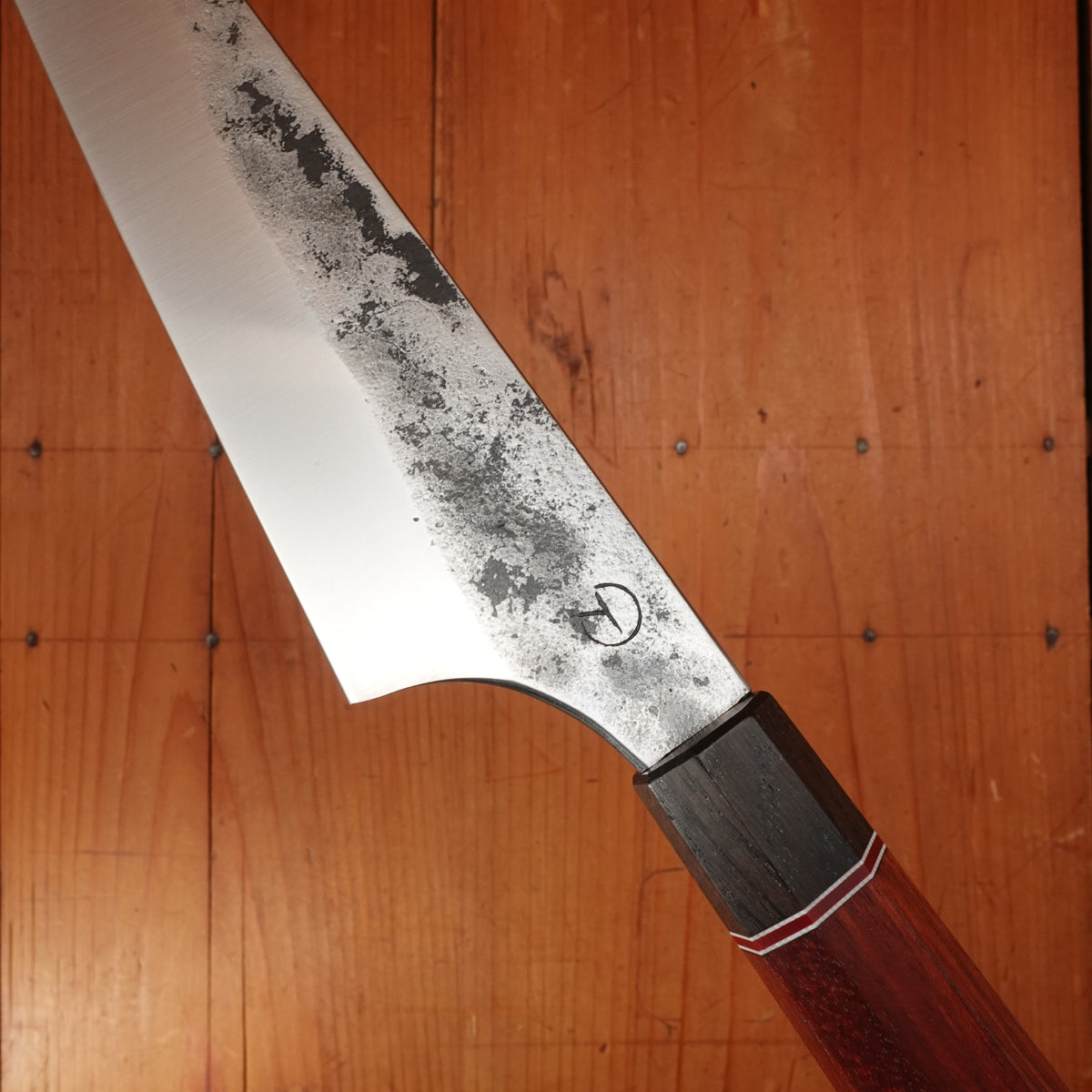 Alma Knife Co. 180mm Kiritsuke Gyuto Hand Forged 52100 Wa Bloodwood / African Blackwood / G10 Handle