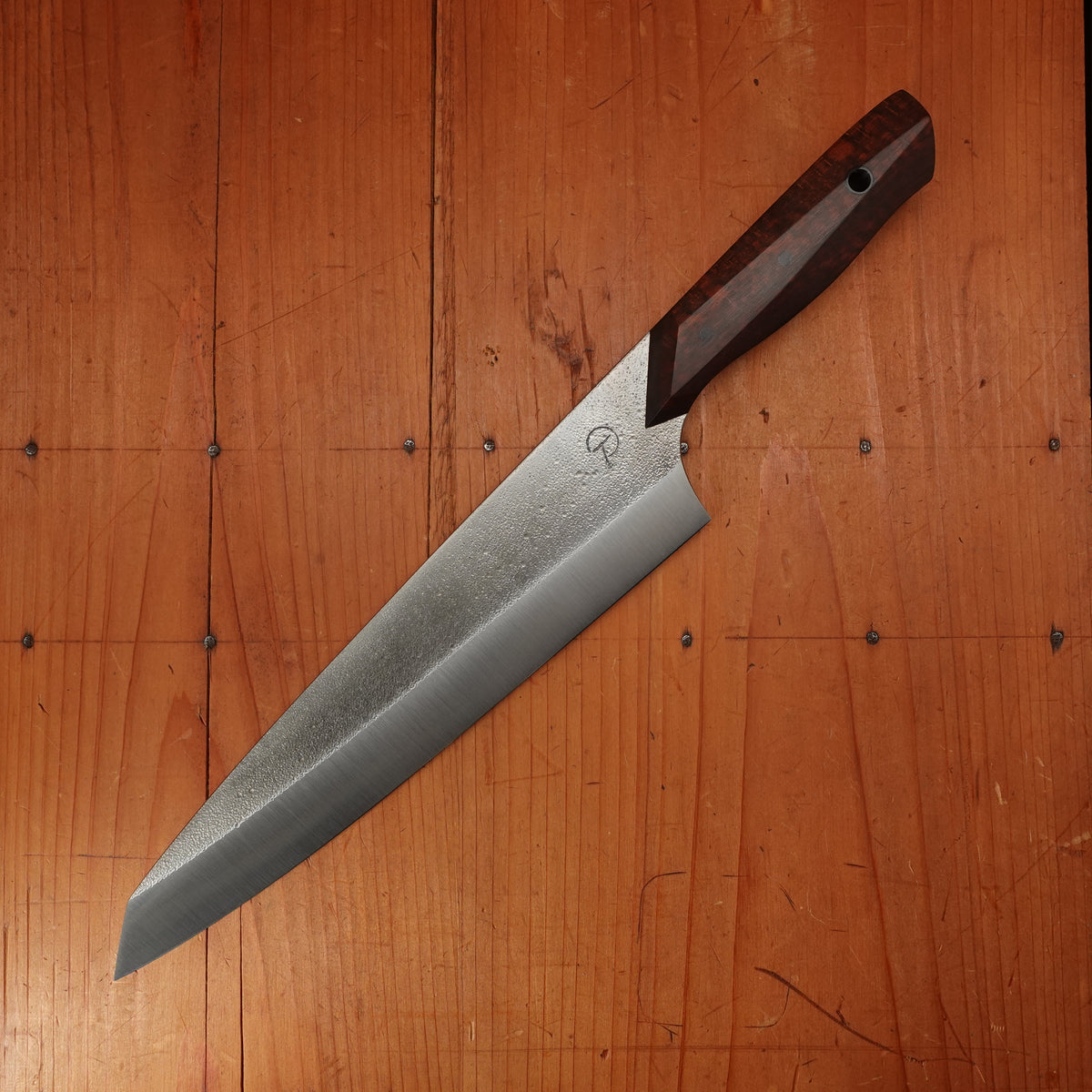 Alma Knife Co. 230mm Kiritsuke Gyuto 52100 Nashiji - Snake Wood & Micarta